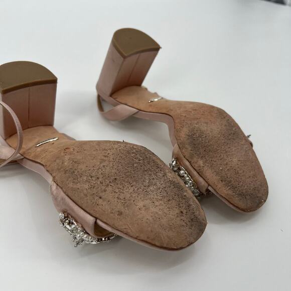 Badgley Mischka Blush Clara Block Heels Size 7 - Picture 8 of 13